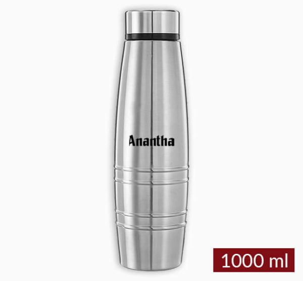 Anantha Curved Stainless Steel Bottle - Single Layer (1000 ML)