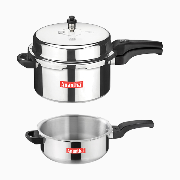 Anantha Graphite Induce – Induction Base Hard Anodized Pressure Cookers  (5.5 L) – Anantha Pressure Cooker