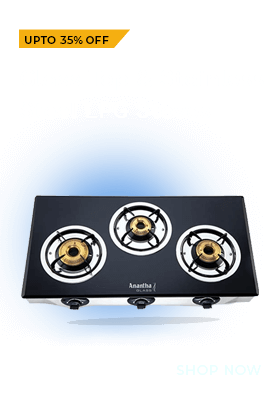 Anantha Glass Top, Stainless Steel LPG Stoves